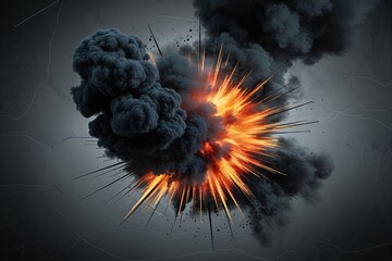 Wall Mural - dramatic black smoke explosion design with abstract background and visual elements