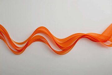 Wall Mural - vibrant orange smoke wave border on clean white background