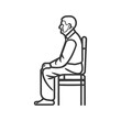 © NikahGeh - Line Drawing Of A Man Sitting On A Chair