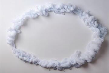 Wall Mural - beautiful white smoke halo border isolated on clean white background