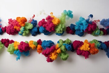 Wall Mural - vibrant multi-colored smoke burst border on white background