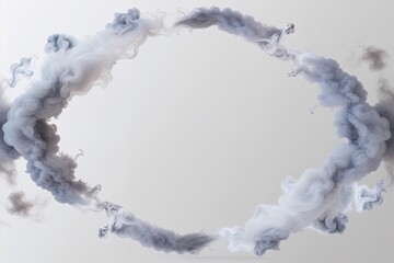 Wall Mural - impressive white smoke halo border on white background for creative designs