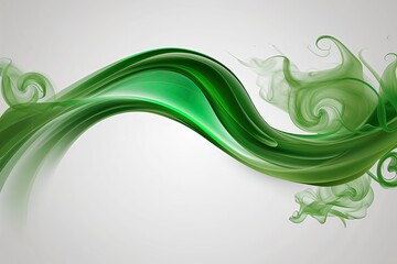 Wall Mural - swirling green smoke border abstract design on white background