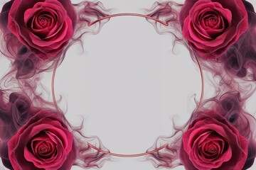 Wall Mural - elegant rose smoke ring border on white background for stunning design elements