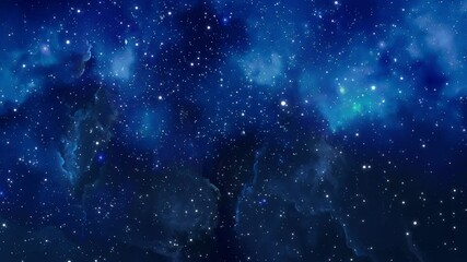 Wall Mural - traveling through the infinite blue universe. space exploration of distant galaxies and constellatio