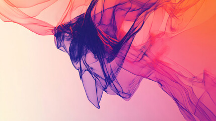 Aufkleber - Dynamic and flowing abstract background with intertwining pink and purple swirls exudes a sense of motion and energy