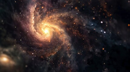Wall Mural - bright galaxy with spiraling arms image. stunning space formation of glowing particles photography s