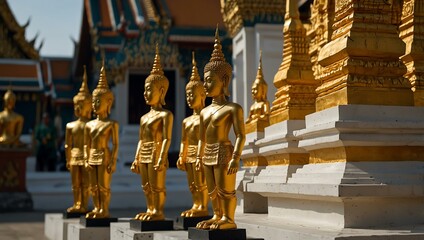 Wall Mural - Guardian figures at the Golden Chedi in Bangkok’s Grand Palace.