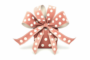 Wall Mural - Charming Gift Box with Polka Dots and Elegant Bow, Perfect for Celebrations, Birthdays, and Special Occasions, Showcasing Attention to Detail and Festive Spirit