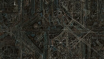 Hand-drawn stress symbols in intricate abstract lines.