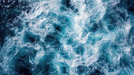 Wall Mural - Aerial Drone Photo of Ocean Waves from Above