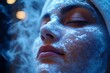 © laperuz - Relaxed young caucasian female with closed eyes enjoying a refreshing facial treatment