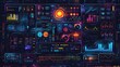 © hazia - Futuristic digital dashboard with glowing interfaces and data visualizations.