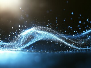 Wall Mural - glowing particles in motion. ai.