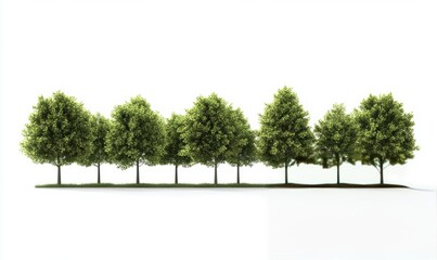 trees displayed against a clean white background, ideal for design projects and digital illustration