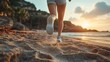 © Heorhii - Woman running on a beach at sunset, healthy lifestyle, fitness, wellness, positive body image