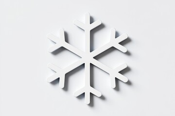 Fototapete - A minimalist white snowflake design  simple and elegant  perfect for winter themes