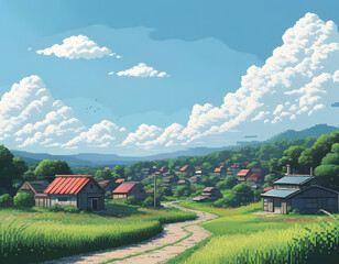 Wall Mural - Village in the Countryside