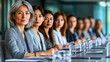 © Atmospheric stock - Diverse professional women in a business meeting with focus on leadership