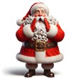 © AthenaGrafix - santa Claus surprised shocked scared wondered amazed looking with open mouth, isolated on a white background, 3d cartoon