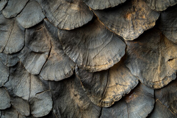 Wall Mural - Textured pinecone close-up, earthy brown tones with overlapping natural scales, organic and seasonal