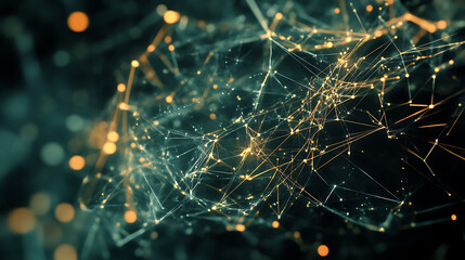 A dynamic digital illustration of interconnected nodes and lines representing the global network