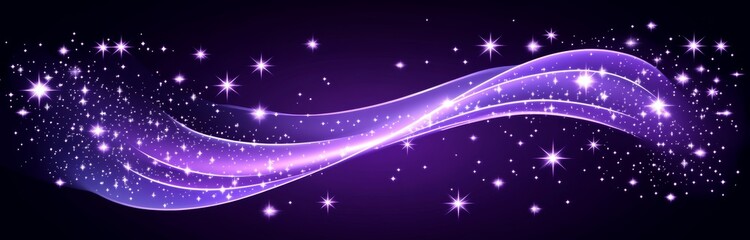 Wall Mural - A colorful cosmic watercolor scene, set against a starry space background.