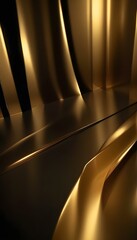 Wall Mural - a gold gradient background with dark shadows at the edges create with ai
