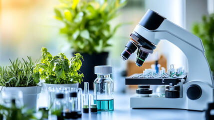 Aufkleber - Modern biology laboratory with advanced equipment for environmental and plant studies Including dna analysis and biochemistry research