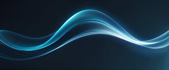 Wall Mural - dynamic light blue wave with grainy texture on dark background