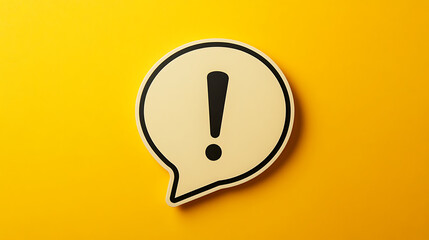 Aufkleber - Speech bubble with an exclamation mark, isolated on a yellow background