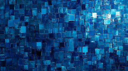 Poster - An image of computer code made of blue squares