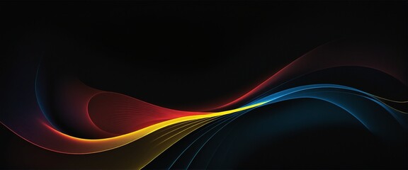 Wall Mural - Vibrant Abstract Wave: A Dark Grainy Gradient Background with Glowing Colors