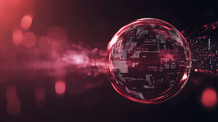 Aufkleber - Connected technology sphere abstract background