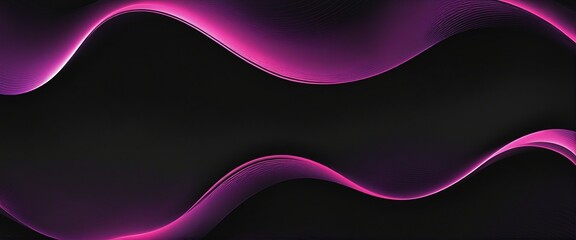 Wall Mural - Vibrant Gradient Waves: Abstract Glowing Background in Pink and Purple on Dark Canvas