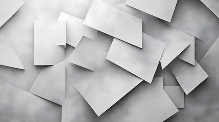 Poster - Geometric elements in white and grey color combination