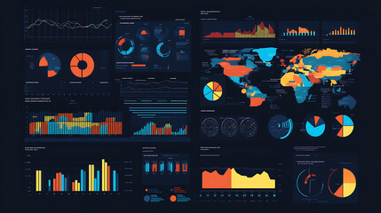 Leinwandbilder - Comprehensive business report Analytical graphs and charts Corporate documentation