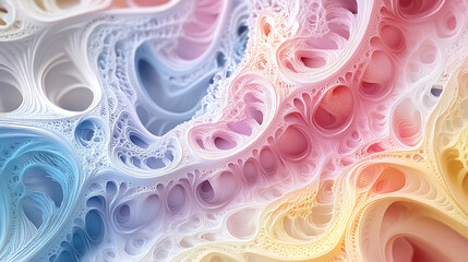 Poster - Chaotic colorful fantasy fractal pattern in an abstract 3D rendering for backgrounds or wallpapers
