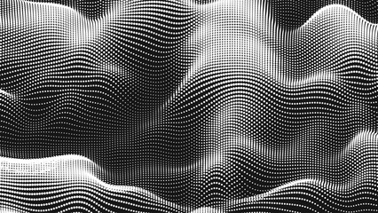Wall Mural - point wave noise texture. abstract dot background. technological cyberspace background.