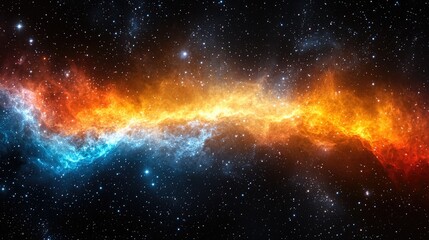 Wall Mural - cosmic nebula abstract background: colorful glowing space wonders