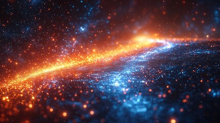 Wall Mural - cosmic nebula abstract background: colorful glowing space wonders