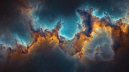 Wall Mural - cosmic nebula abstract background: colorful glowing space wonders