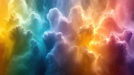 Wall Mural - cosmic nebula abstract background: colorful glowing space wonders