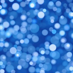 abstract white bokeh blur circle lights on bright blue background, background, blur