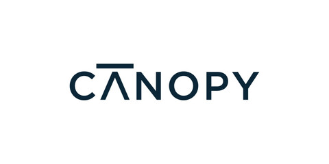 CANOPY logo with the roof above the letter A, simple logo