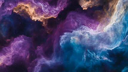 Nebula galaxy background with purple blue outer space, banner, generative ai. Nebula. Illustration