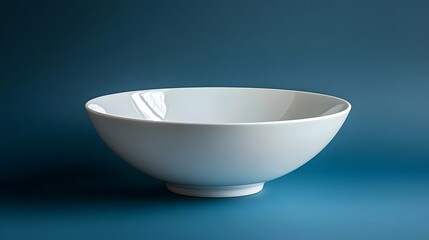 Wall Mural - A white bowl sits on a blue background