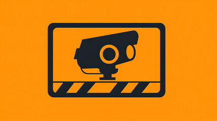 Aufkleber - A sign depicting a video surveillance camera, often associated with CCTV (Closed Circuit Television) systems