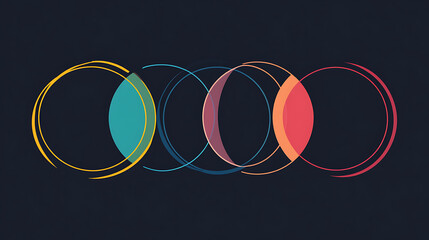 Aufkleber - An infographic template featuring Venn diagrams with two, three, and four circles, ready for customization