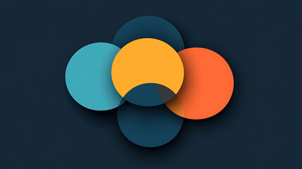 Aufkleber - An infographic template featuring Venn diagrams with two, three, and four circles, ready for customization
